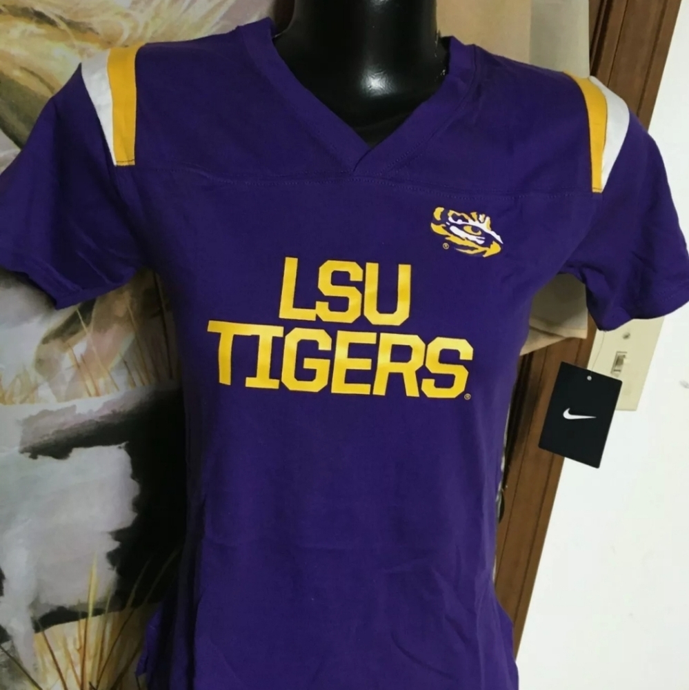 NWT!! Nike LSU Tigers Purple V-neck Tshirt